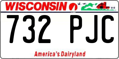WI license plate 732PJC
