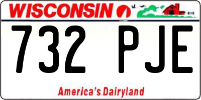 WI license plate 732PJE
