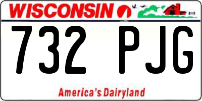 WI license plate 732PJG