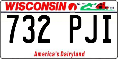 WI license plate 732PJI
