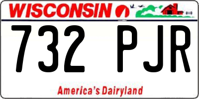WI license plate 732PJR