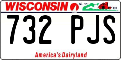 WI license plate 732PJS