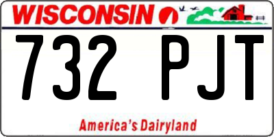 WI license plate 732PJT