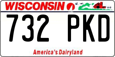 WI license plate 732PKD