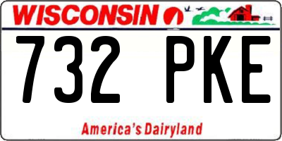 WI license plate 732PKE