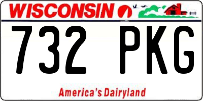 WI license plate 732PKG