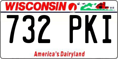 WI license plate 732PKI