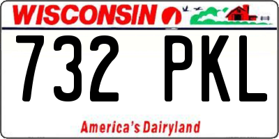 WI license plate 732PKL