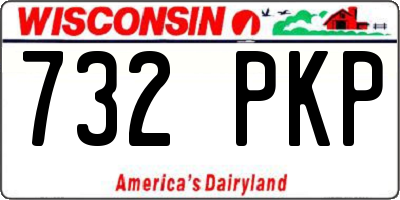 WI license plate 732PKP