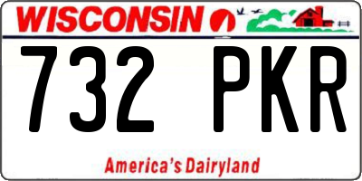 WI license plate 732PKR