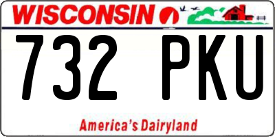 WI license plate 732PKU