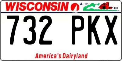 WI license plate 732PKX