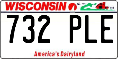 WI license plate 732PLE