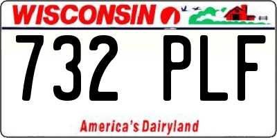 WI license plate 732PLF