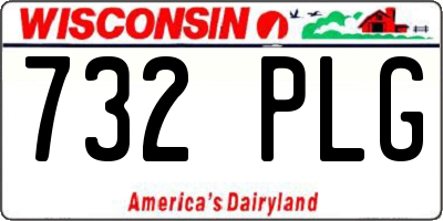 WI license plate 732PLG