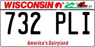 WI license plate 732PLI