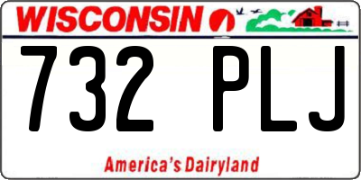 WI license plate 732PLJ