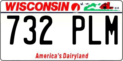 WI license plate 732PLM