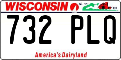 WI license plate 732PLQ