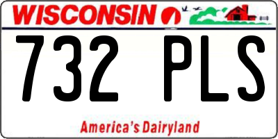 WI license plate 732PLS