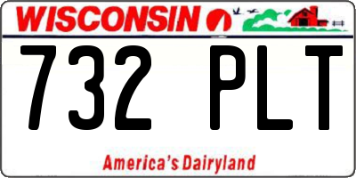 WI license plate 732PLT