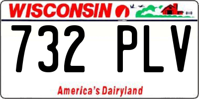 WI license plate 732PLV