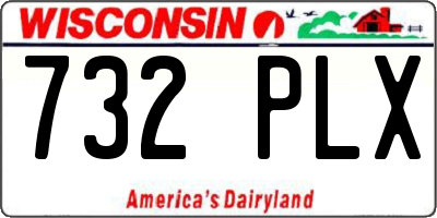 WI license plate 732PLX