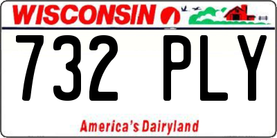 WI license plate 732PLY