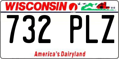 WI license plate 732PLZ
