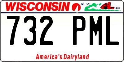 WI license plate 732PML