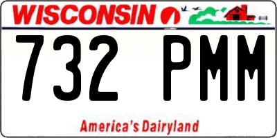 WI license plate 732PMM
