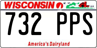 WI license plate 732PPS