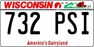 WI license plate 732PSI