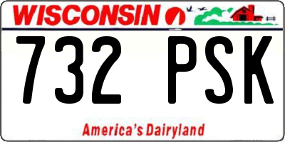WI license plate 732PSK