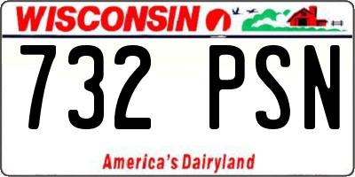 WI license plate 732PSN