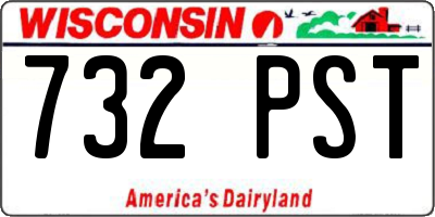 WI license plate 732PST