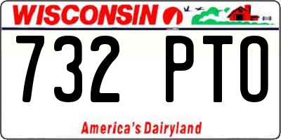 WI license plate 732PTO