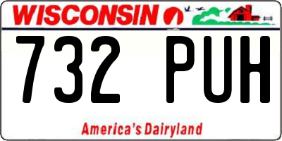 WI license plate 732PUH