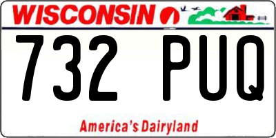 WI license plate 732PUQ