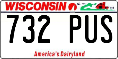 WI license plate 732PUS