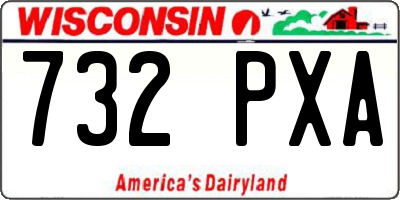 WI license plate 732PXA