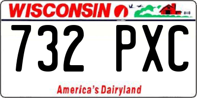 WI license plate 732PXC