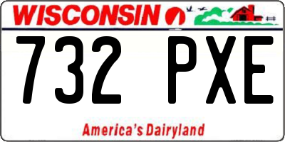 WI license plate 732PXE