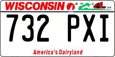 WI license plate 732PXI