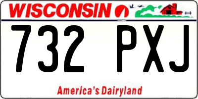 WI license plate 732PXJ