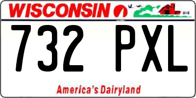 WI license plate 732PXL