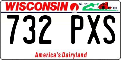 WI license plate 732PXS