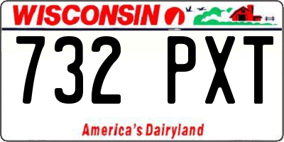 WI license plate 732PXT