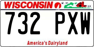 WI license plate 732PXW