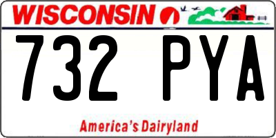 WI license plate 732PYA
